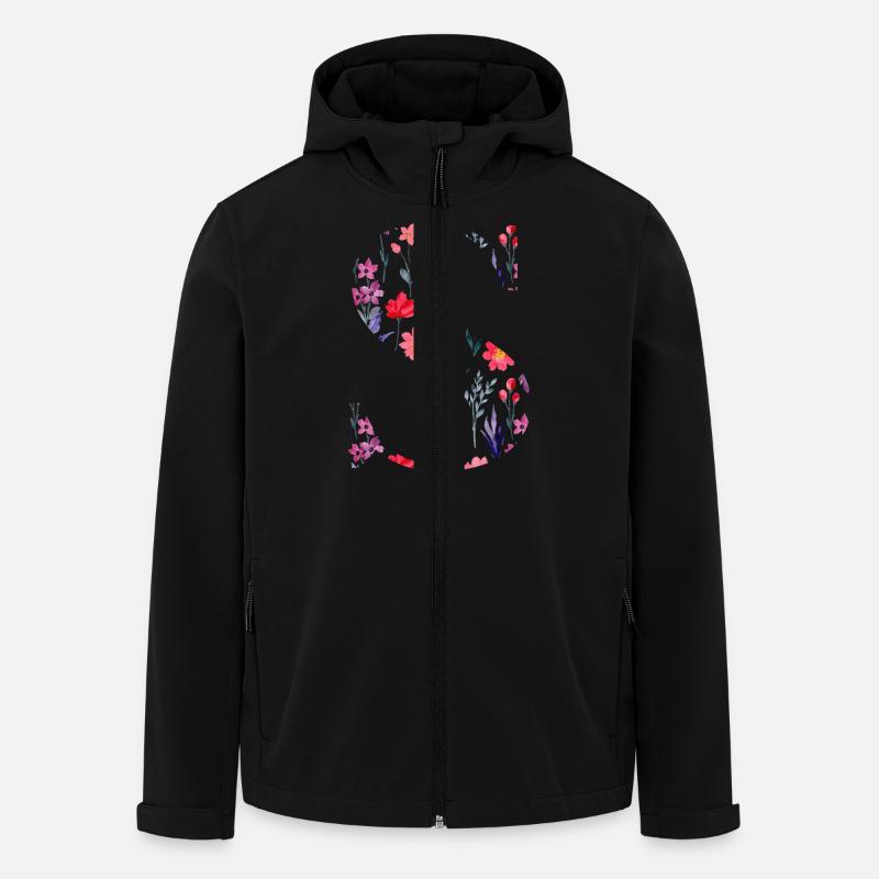 Personalisierte Blumenbuchstaben - Geschenkidee - Recycelte Männer Softshell-Jacke von Stanley/Stella - Schwarz