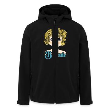 Retro Illustration Blonde - Recycelte Männer Softshell-Jacke von Stanley/Stella - Schwarz - Vorne - AI Model Male 185 light (185cm)