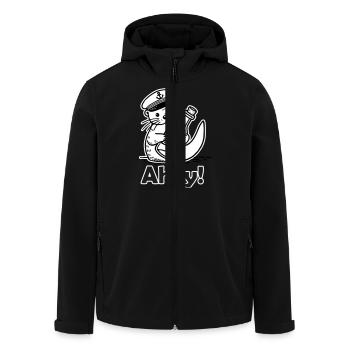 Niedlicher Seemann Otter hält Eine Postkarte In Einer Flasche - Recycelte Männer Softshell-Jacke von Stanley/Stella - Schwarz - Vorne - AI Model Male 185 light (185cm)