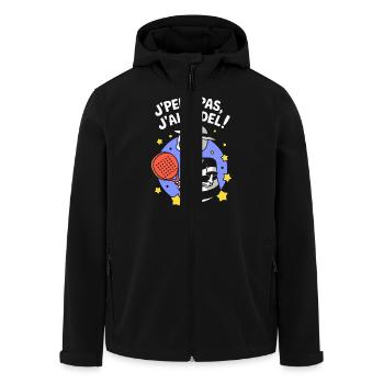 J' peux pas j'ai Padel ! - Veste softshell homme en polyester recyclé Stanley/Stella - noir - Devant - AI Model Male 185 light (185cm)