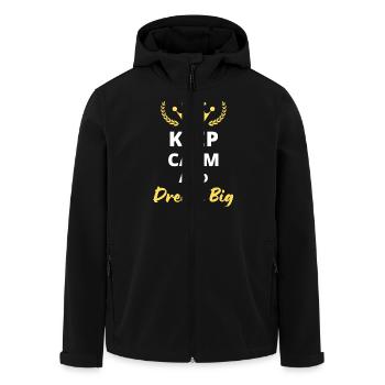 Keep Calm and Dream Big - Men’s Recycled Softshell Jacket by Stanley/Stella - black - Front - AI Model Male 185 light (185cm)