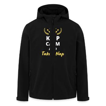 Keep Calm and Take a Nap - Men’s Recycled Softshell Jacket by Stanley/Stella - black - Front - AI Model Male 185 light (185cm)