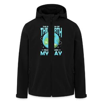 La Rotation de la Terre Planète Terre Jour de la Terre - Veste softshell homme en polyester recyclé Stanley/Stella - noir - Devant - AI Model Male 185 light (185cm)