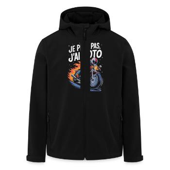 Je peux pas j'ai moto - Veste softshell homme en polyester recyclé Stanley/Stella - noir - Devant - AI Model Male 185 light (185cm)