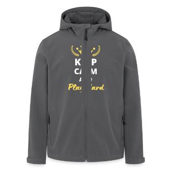"Keep Calm and Play Hard" T-Shirt - For Active Travelers - Men’s Recycled Softshell Jacket by Stanley/Stella - anthracite - Front - AI Model Male 185 light (185cm)