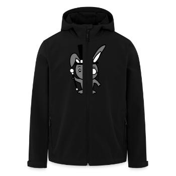Herr Hase Gentleman Zylinder Hut Monokel Brille - Recycelte Männer Softshell-Jacke von Stanley/Stella - Schwarz - Vorne - AI Model Male 185 light (185cm)