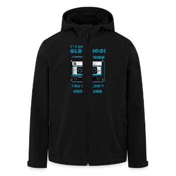 Old School Vibes – Das wirst du nicht verstehen! - Recycelte Männer Softshell-Jacke von Stanley/Stella - Schwarz - Vorne - AI Model Male 185 light (185cm)