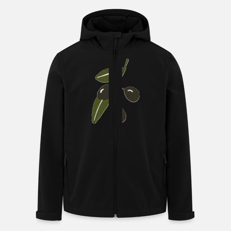 Rameau d’olivier impressionnisme - Veste softshell homme en polyester recyclé Stanley/Stella - noir