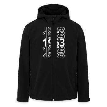 1963 1963 1963 - Recycelte Männer Softshell-Jacke von Stanley/Stella - Schwarz - Vorne - AI Model Male 185 light (185cm)