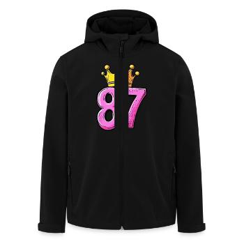 87 Number Jersey Crown - Men’s Recycled Softshell Jacket by Stanley/Stella - black - Front - AI Model Male 185 light (185cm)