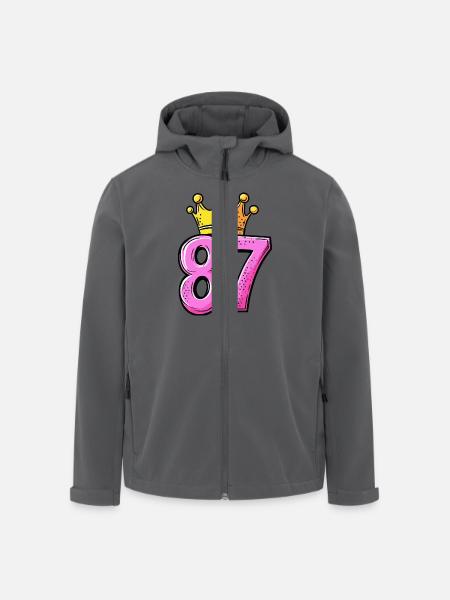 87 Numéro Jersey Couronne - Veste softshell homme en polyester recyclé Stanley/Stella - noir