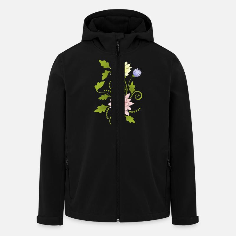 Blumen - Recycelte Männer Softshell-Jacke von Stanley/Stella - Schwarz