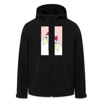 Funny Chickens Pink - Men’s Recycled Softshell Jacket by Stanley/Stella - black - Front - AI Model Male 185 light (185cm)