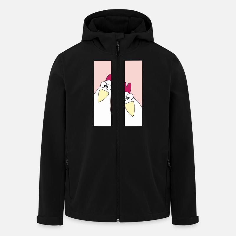 Sjove kyllinger lyserød - Stanley/Stella herre softshelljakke i genanvendt polyester - sort