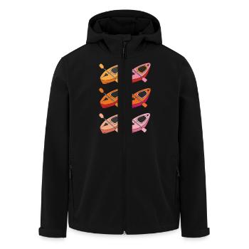 kayak 6x colorful - Men’s Recycled Softshell Jacket by Stanley/Stella - black - Front - AI Model Male 185 light (185cm)