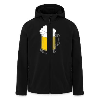Beer - Men’s Recycled Softshell Jacket by Stanley/Stella - black - Front - AI Model Male 185 light (185cm)