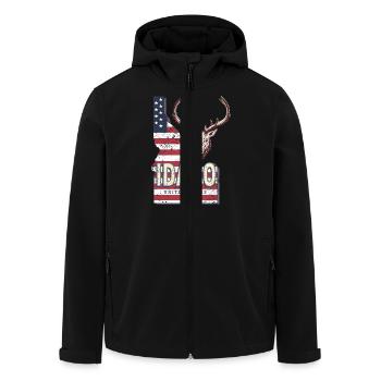 Idaho United States Vintage USA Souvenir - Men’s Recycled Softshell Jacket by Stanley/Stella - black - Front - AI Model Male 185 light (185cm)