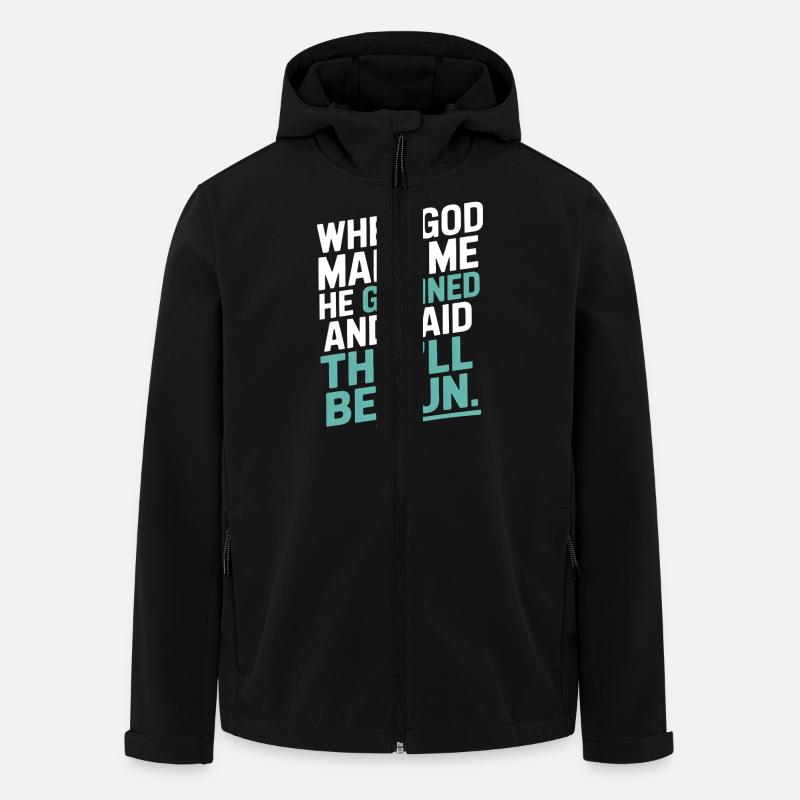 Als Gott mich gemacht hat, hat er gegrinst! - Recycelte Männer Softshell-Jacke von Stanley/Stella - Schwarz