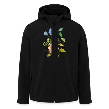 Blumen - Recycelte Männer Softshell-Jacke von Stanley/Stella - Schwarz - Vorne - AI Model Male 185 light (185cm)