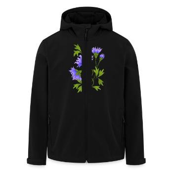 Flowers - Men’s Recycled Softshell Jacket by Stanley/Stella - black - Front - AI Model Male 185 light (185cm)