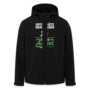 Angler Fischen Witz - Men’s Recycled Softshell Jacket by Stanley/Stella - black - Front - AI Model Male 185 light (185cm)