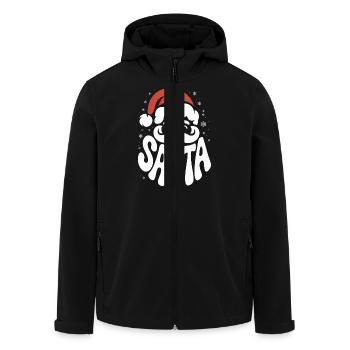 Weihnachtsmann - Cooles Vintage Comic Logo - Recycelte Männer Softshell-Jacke von Stanley/Stella - Schwarz - Vorne - AI Model Male 185 light (185cm)