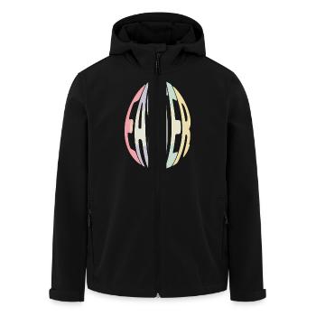 Lapin de Pâques - Logo de Pâques - Veste softshell homme en polyester recyclé Stanley/Stella - noir - Devant - AI Model Male 185 light (185cm)