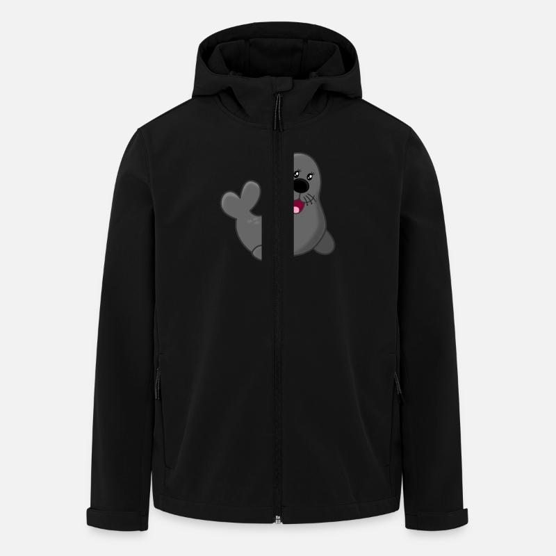 Seehund - Recycelte Männer Softshell-Jacke von Stanley/Stella - Schwarz