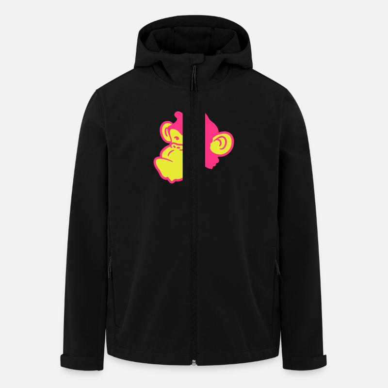 Cool Affen Kopf - Recycelte Männer Softshell-Jacke von Stanley/Stella - Schwarz