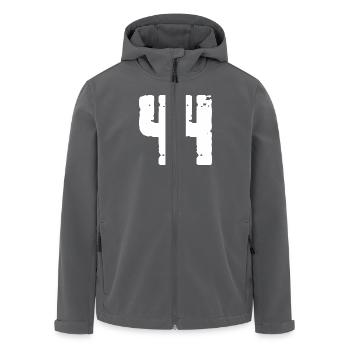 44 Number Vintage - Men’s Recycled Softshell Jacket by Stanley/Stella - black - Front - AI Model Male 185 light (185cm)