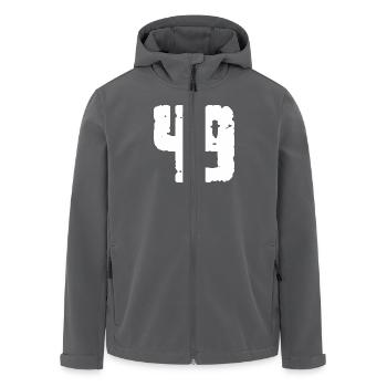 49 Number Vintage - Men’s Recycled Softshell Jacket by Stanley/Stella - anthracite - Front - AI Model Male 185 light (185cm)