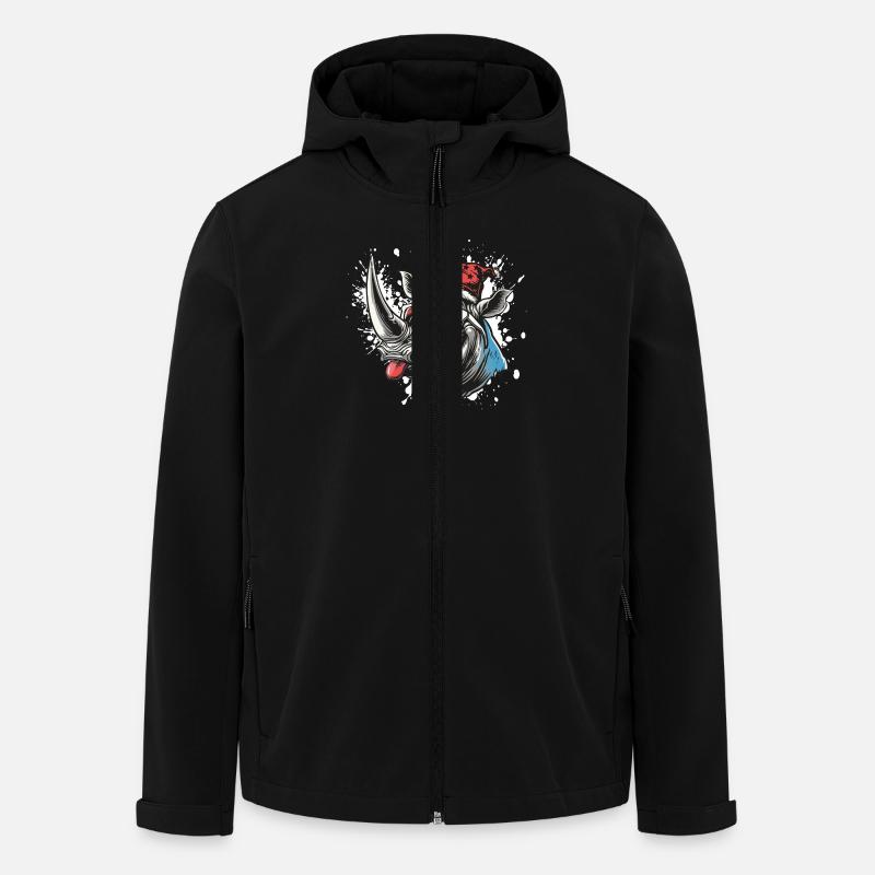 Rhinocéros Noël drôle - Veste softshell homme en polyester recyclé Stanley/Stella - noir