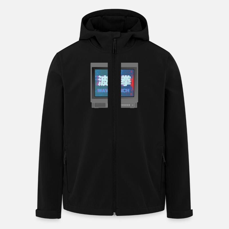 Retrogaming - Wave Punch - Men’s Recycled Softshell Jacket by Stanley/Stella - black