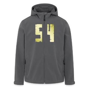 54 Number Vintage - Men’s Recycled Softshell Jacket by Stanley/Stella - black - Front - AI Model Male 185 light (185cm)