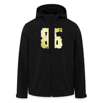 86 Zahl Vintage - Recycelte Männer Softshell-Jacke von Stanley/Stella - Schwarz - Vorne - AI Model Male 185 light (185cm)