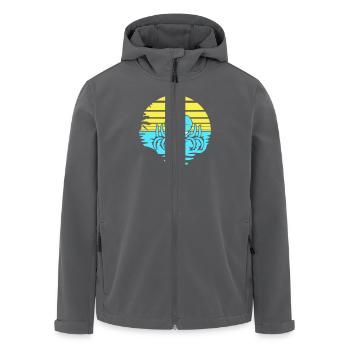 Oktopus Meer Sonnenuntergang Strand Urlaub Linien - Recycelte Männer Softshell-Jacke von Stanley/Stella - Schwarz - Vorne - AI Model Male 185 light (185cm)