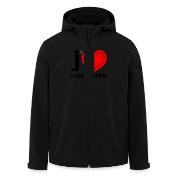 I love Normandy - Men’s Recycled Softshell Jacket by Stanley/Stella - black - Front - AI Model Male 185 light (185cm)