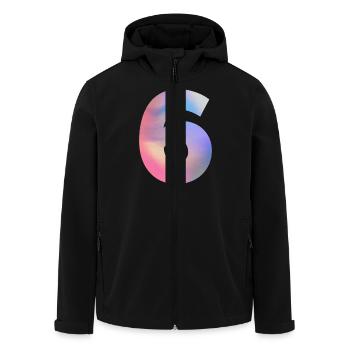 Bunte Zahl 7 - Recycelte Männer Softshell-Jacke von Stanley/Stella - Schwarz - Vorne - AI Model Male 185 light (185cm)