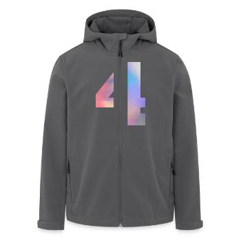 Numéro 4 coloré - Veste softshell homme en polyester recyclé Stanley/Stella - noir - Devant - AI Model Male 185 light (185cm)
