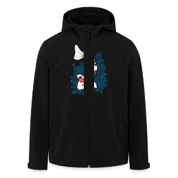 Carpe Koi design - Veste softshell homme en polyester recyclé Stanley/Stella - noir - Devant - AI Model Male 185 light (185cm)