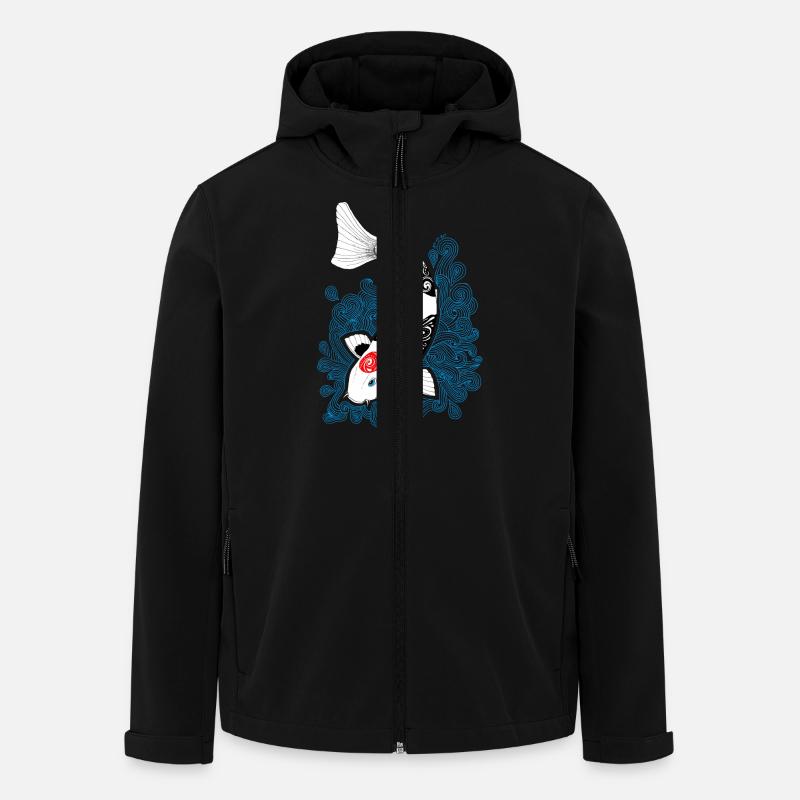 Carpe Koi design - Veste softshell homme en polyester recyclé Stanley/Stella - noir