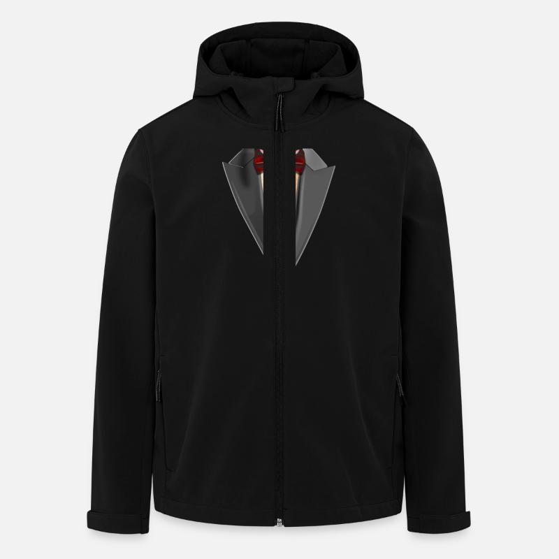 Tuxedo Brust 50 - Recycelte Männer Softshell-Jacke von Stanley/Stella - Schwarz