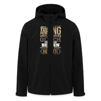 BRIGITTE - die Besten - Recycelte Männer Softshell-Jacke von Stanley/Stella - Schwarz - Vorne - AI Model Male 185 light (185cm)