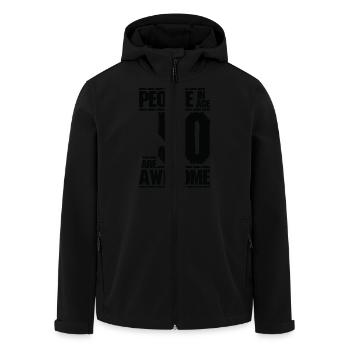 MENSCHEN IM ALTER 50 SIND EHRFÜRCHTIG - Recycelte Männer Softshell-Jacke von Stanley/Stella - Schwarz - Vorne - AI Model Male 185 light (185cm)