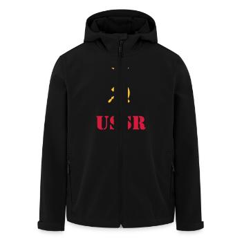 USSR (V) - Veste softshell homme en polyester recyclé Stanley/Stella - noir - Devant - AI Model Male 185 light (185cm)