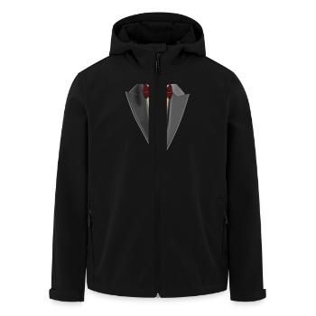 Tuxedo Brust - Recycelte Männer Softshell-Jacke von Stanley/Stella - Schwarz - Vorne - AI Model Male 185 light (185cm)