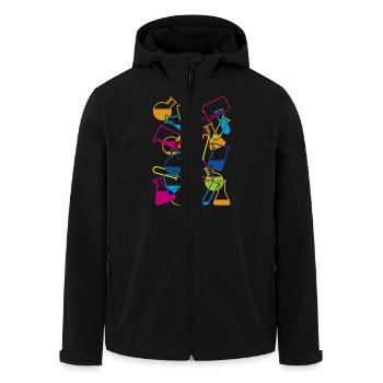 Laborglas mit Chemikalien - Recycelte Männer Softshell-Jacke von Stanley/Stella - Schwarz - Vorne - AI Model Male 185 light (185cm)