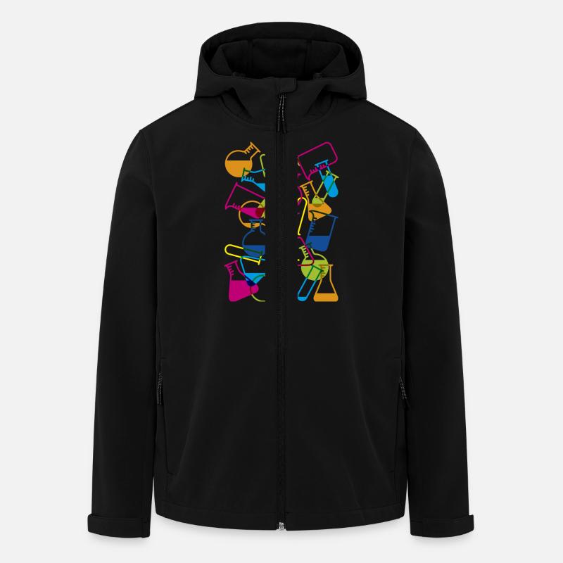 Laborglas mit Chemikalien - Recycelte Männer Softshell-Jacke von Stanley/Stella - Schwarz