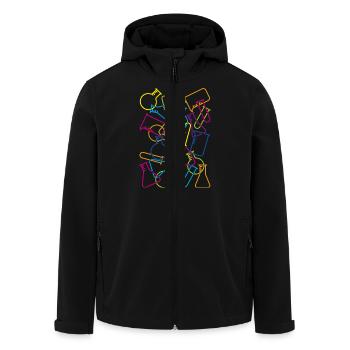 Große Laborglas - Recycelte Männer Softshell-Jacke von Stanley/Stella - Schwarz - Vorne - AI Model Male 185 light (185cm)