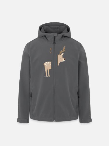 Hirsch - Recycelte Männer Softshell-Jacke von Stanley/Stella - Schwarz